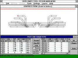 Screenshot of SIMPLY Roll Design software showing a roll forming pattern known as a flower